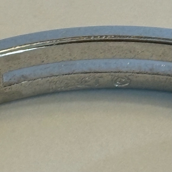 Monet Silver tone Open work Bangle Bracelet - Picture 4 of 5